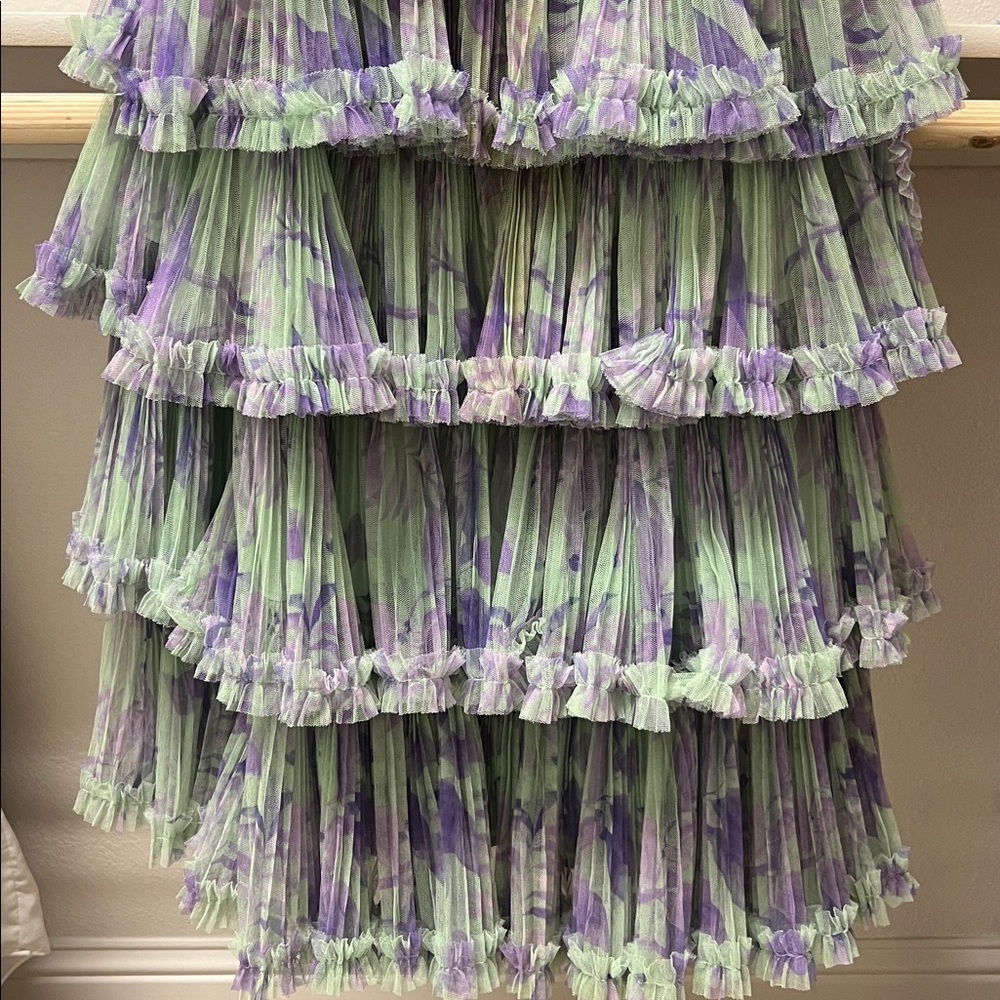 Hutch Giada Floral Mesh Ruffle Gown - Picture 6 of 14